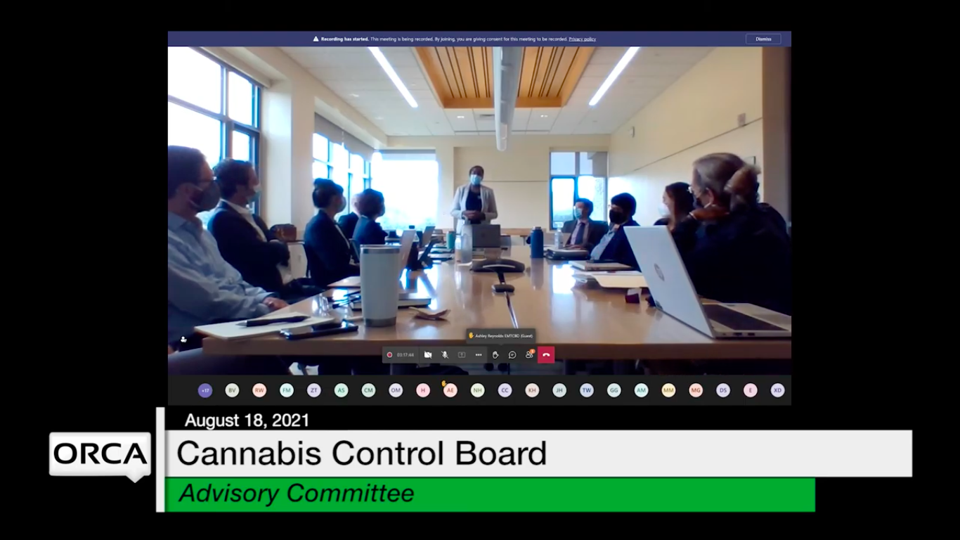 Vermont Cannabis Control Board Advisory Subcommittee Meeting